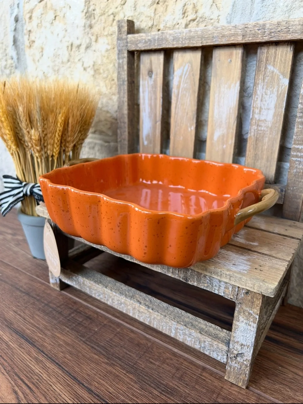 🆕 10 Strawberry Street Orange Casserole / Baking Dish!